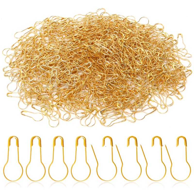 SBYURE 1000 Pieces 22mm/0.87 Inch Clothing Tag Pins Metal Gourd Safety Pins Bulb Pin Calabash Pin Bead Needle for DIY Craft Home Accessories,Golden - Image 1
